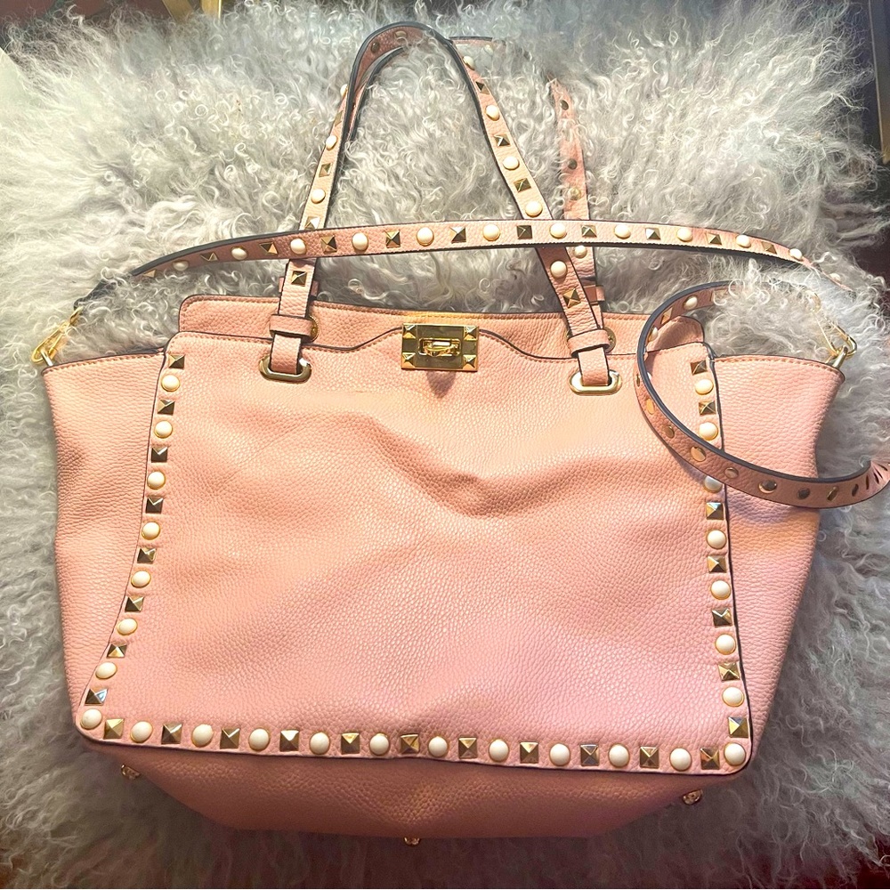 INZI Studded Leather Handbag